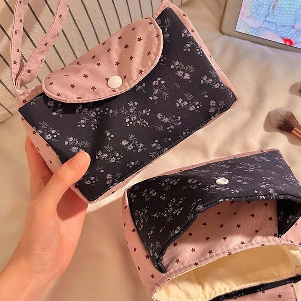 Purple Print Floral Makeup Bag - đánh giá và giá Lifestyle Of Korean
