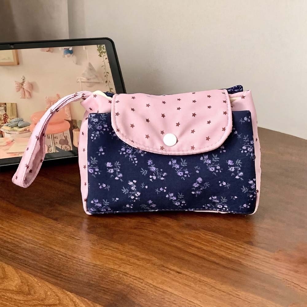 Purple Print Floral Makeup Bag - đánh giá và giá Lifestyle Of Korean