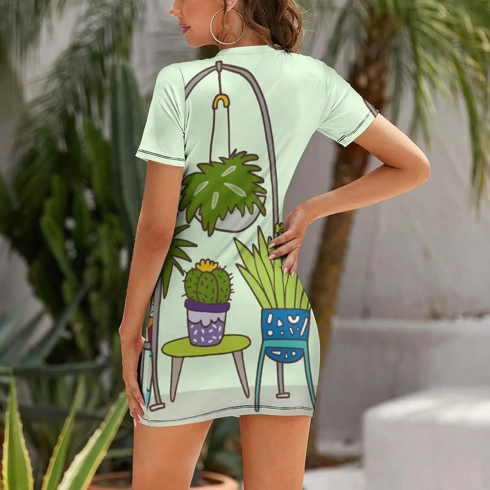 Plant life Short-Sleeved Dress - đánh giá và giá Korean Women Lifestyle