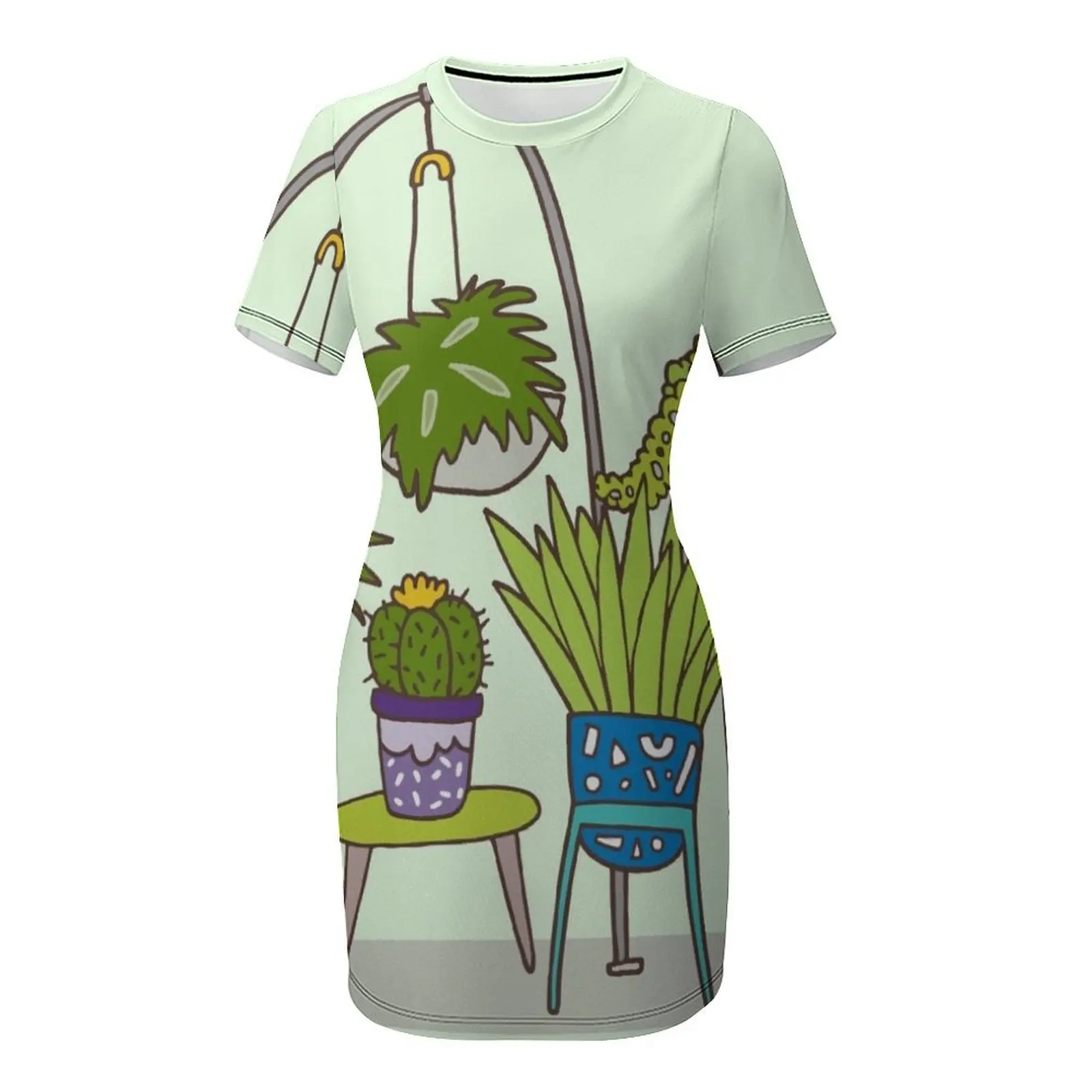 Plant life Short-Sleeved Dress - đánh giá và giá Korean Women Lifestyle